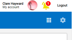 Image showing My Account icon in the top right-hand corner of the app screen to reach user account settings.